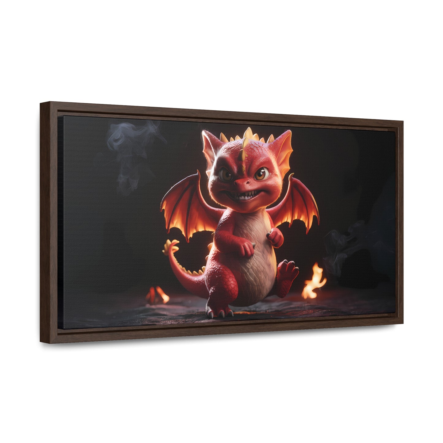 "Fiery Little Guardian" - Gallery Canvas Wraps, Horizontal Frame