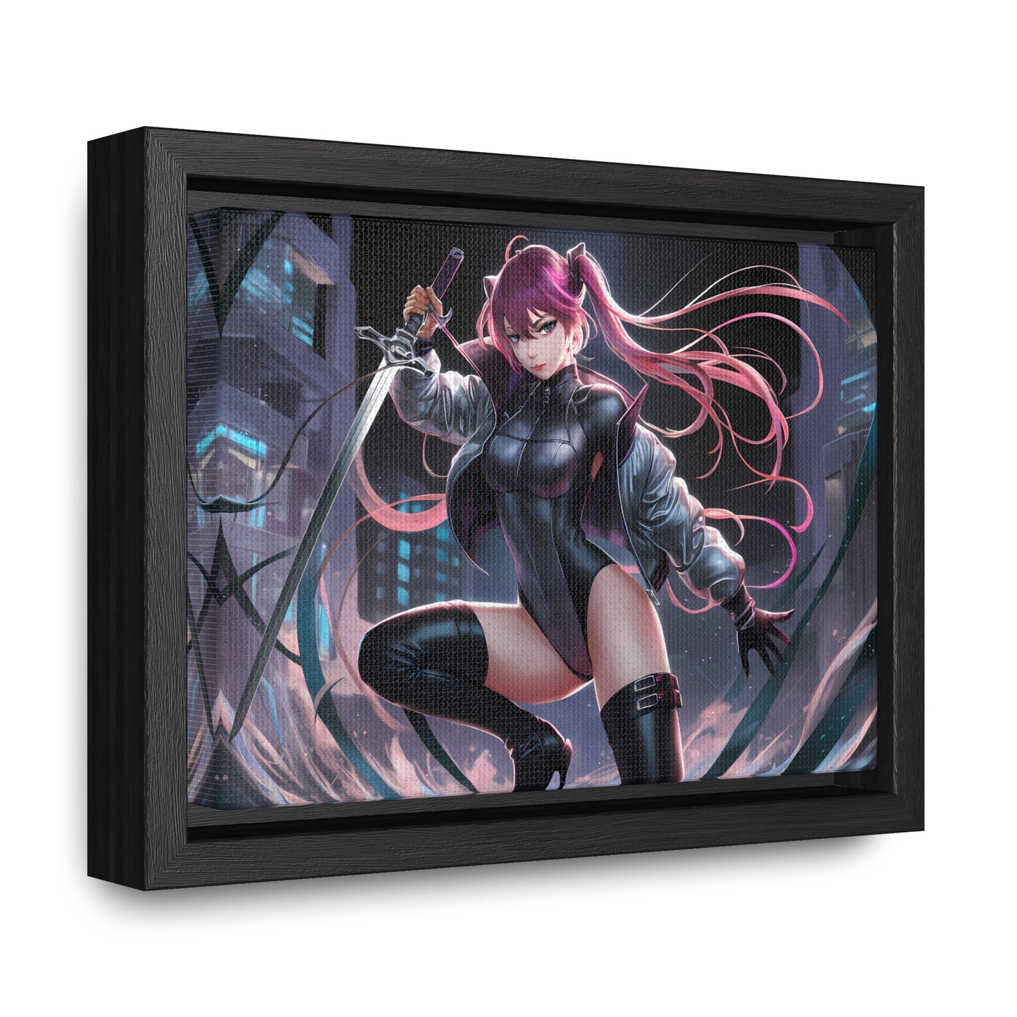 Blade of the Neon Night - Gallery Canvas Wraps, Horizontal Frame