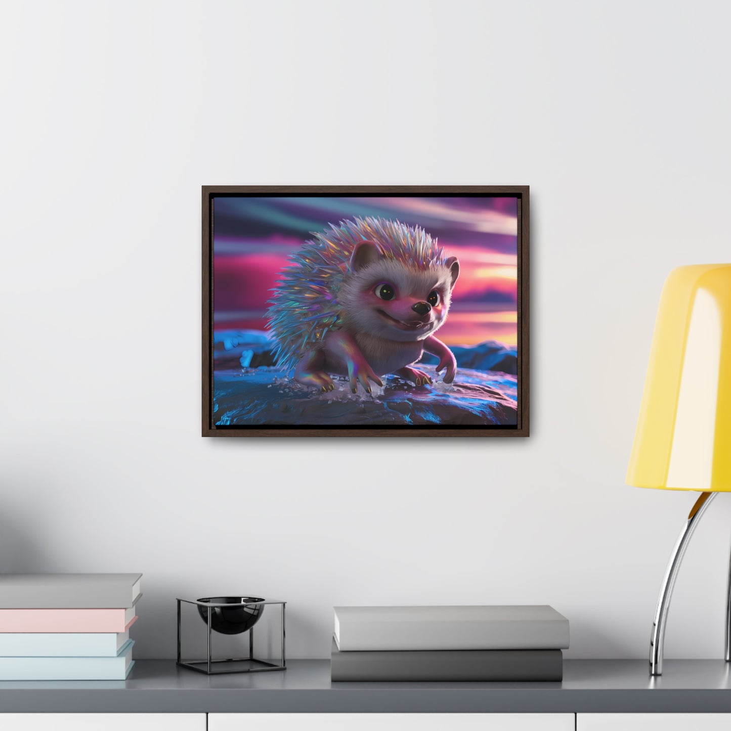 Prismatic Hedgehog at Dusk - Gallery Canvas Wraps, Horizontal Frame