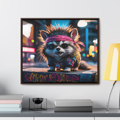 Rebel Pup on the Streets - Gallery Canvas Wraps, Horizontal Frame