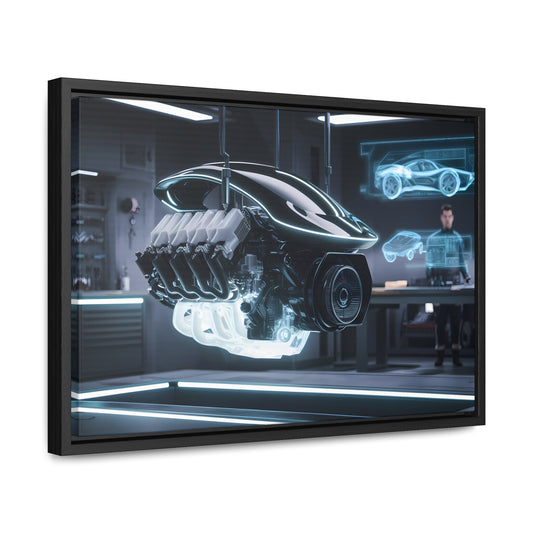 "Futuristic Engine Design in Advanced Research Lab" - Gallery Canvas Wraps, Horizontal Frame