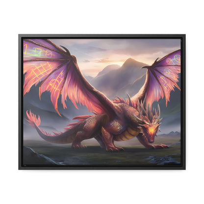 "The Arcane Guardian of the Crimson Peaks" - Gallery Canvas Wraps, Horizontal Frame