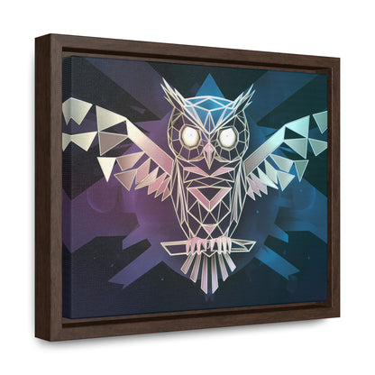 "Geometric Owl of Wisdom" - Gallery Canvas Wraps, Horizontal Frame