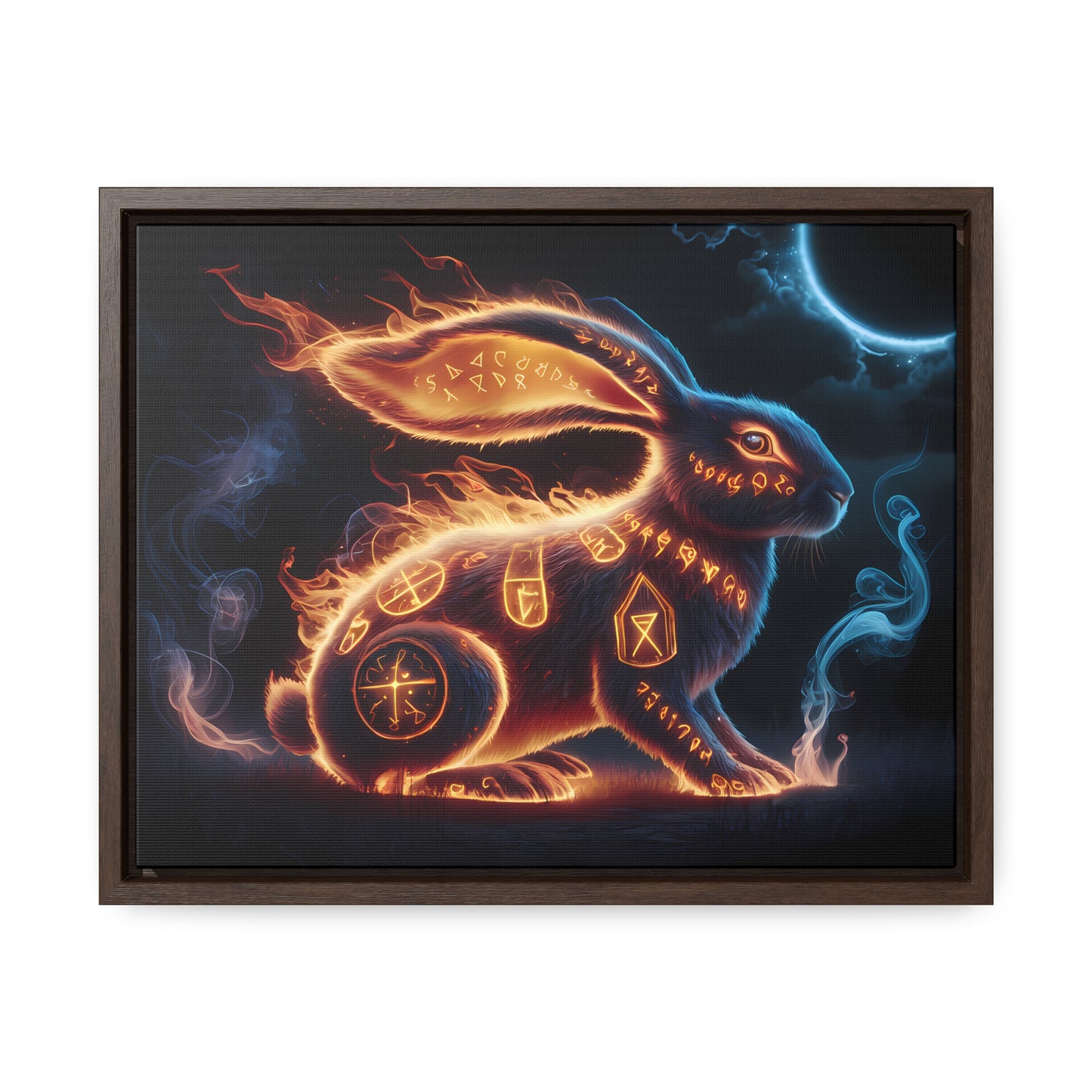 Runic Flame Rabbit - Gallery Canvas Wraps, Horizontal Frame