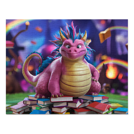 The Bookish Dragon's Enchanted Library - Jigsaw Puzzle (30, 110, 252, 500,1000-Piece)