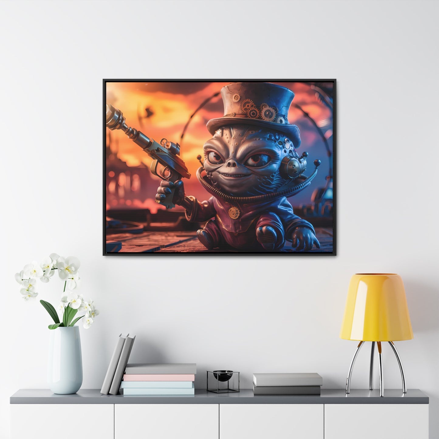 "Clockwork Gunslinger at Dusk" - Gallery Canvas Wraps, Horizontal Frame