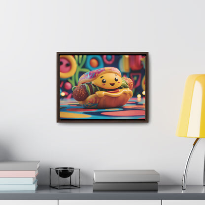 Cheerful Burger Adventure - Gallery Canvas Wraps, Horizontal Frame