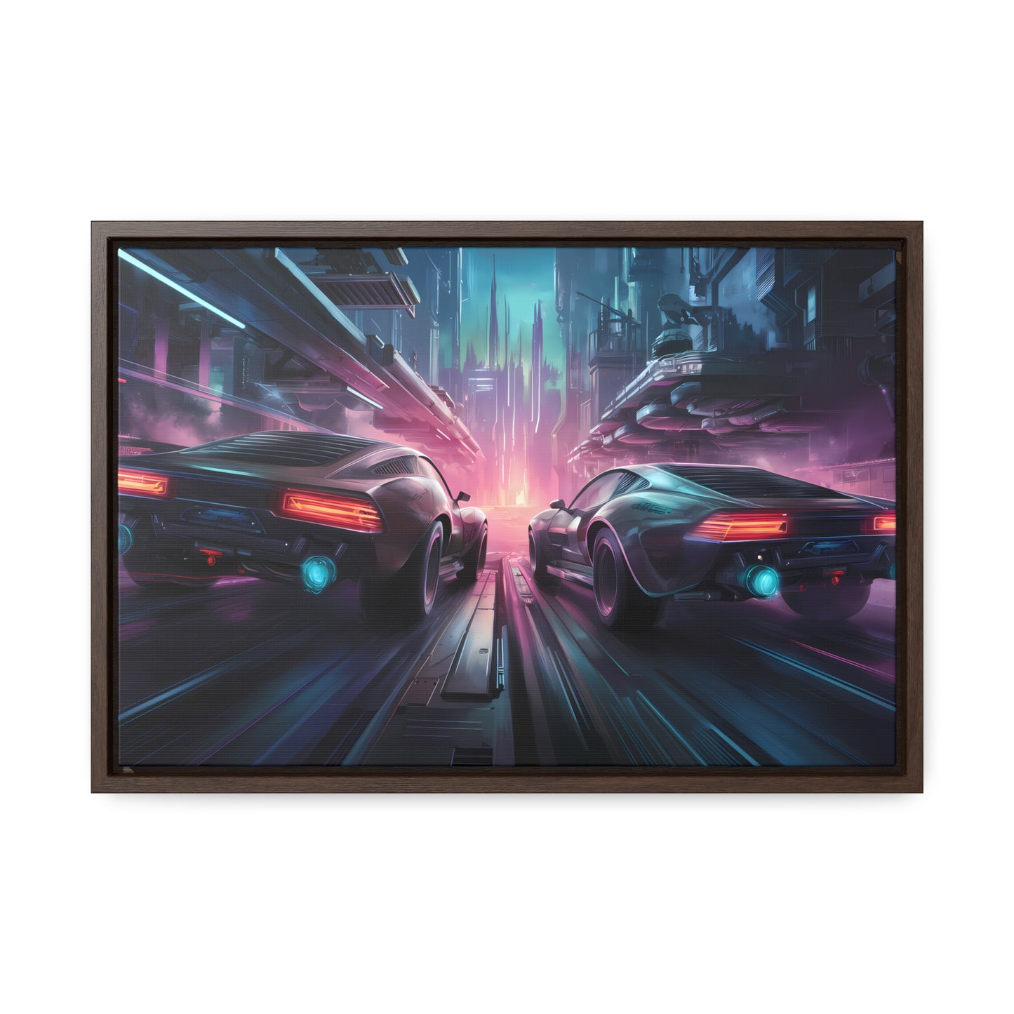 Neon Horizon: Velocity Clash - Gallery Canvas Wraps, Horizontal Frame