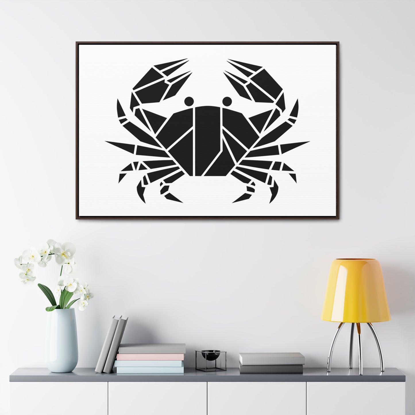 Geometric Crab Design - Gallery Canvas Wraps, Horizontal Frame