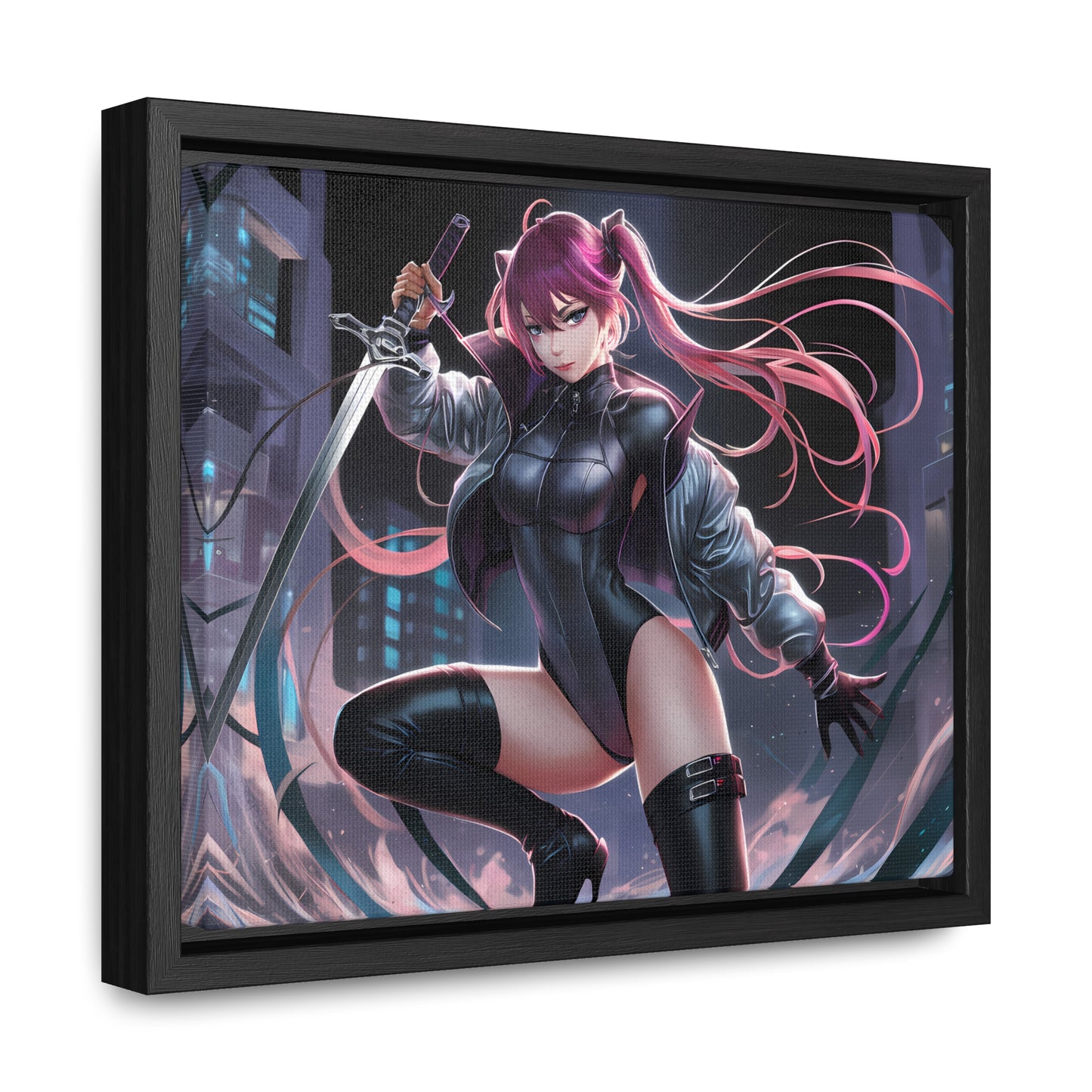 Blade of the Neon Night - Gallery Canvas Wraps, Horizontal Frame