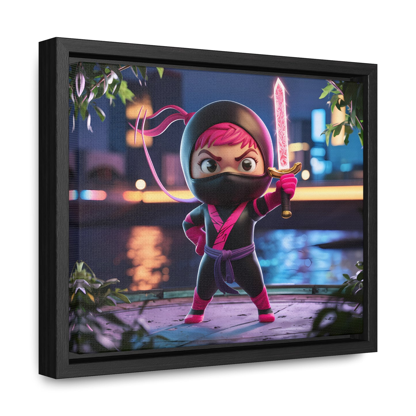 Blade of the Pink Ninja - Gallery Canvas Wraps, Horizontal Frame