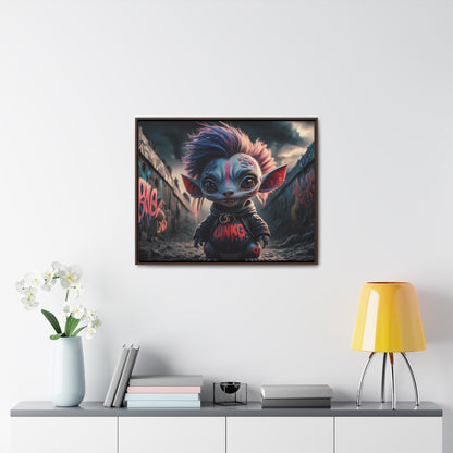 Rebel Gremlin in the Neon Alley - Gallery Canvas Wraps, Horizontal Frame