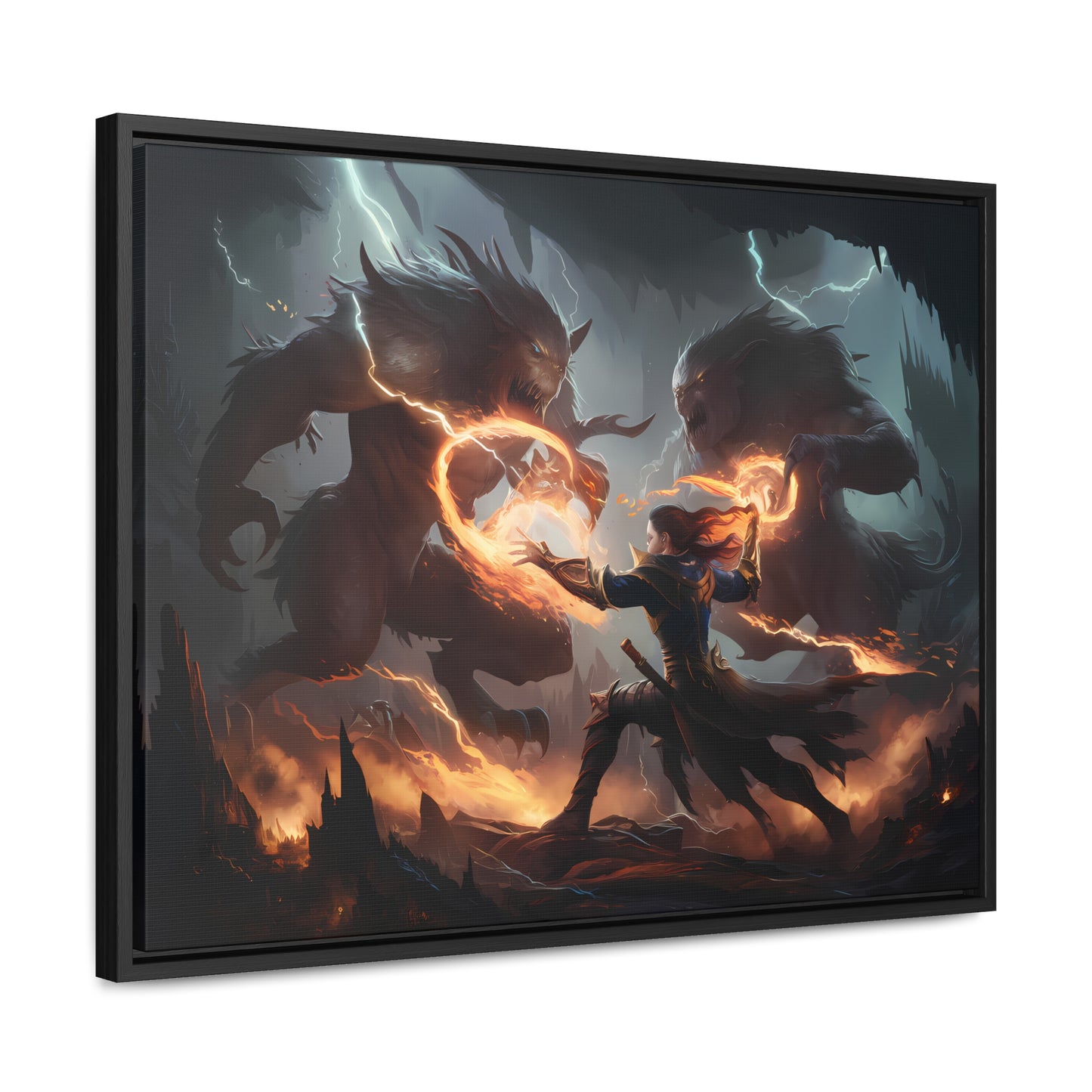 Duel of Thunder and Flame - Gallery Canvas Wraps, Horizontal Frame