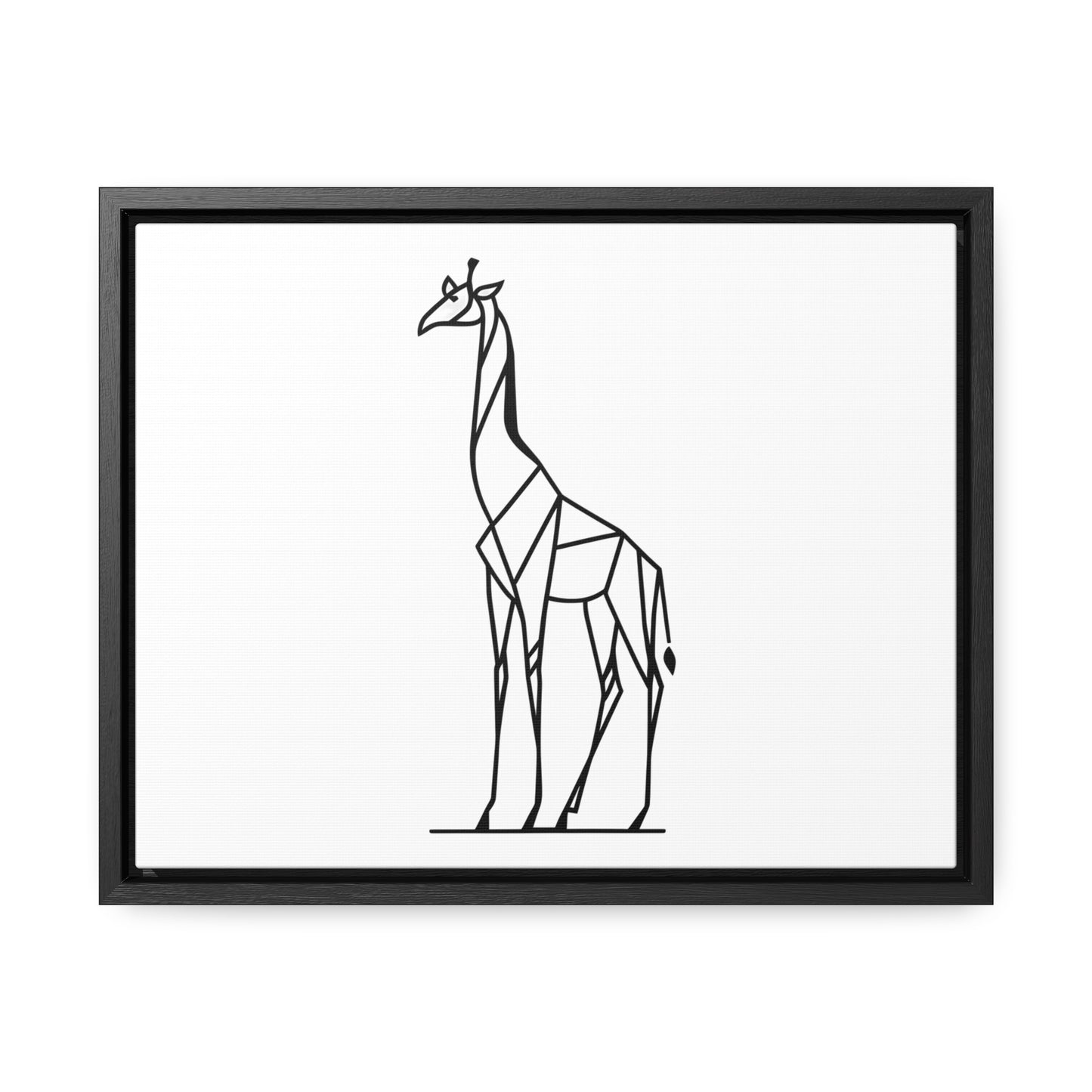 Geometric Giraffe Silhouette - Gallery Canvas Wraps, Horizontal Frame