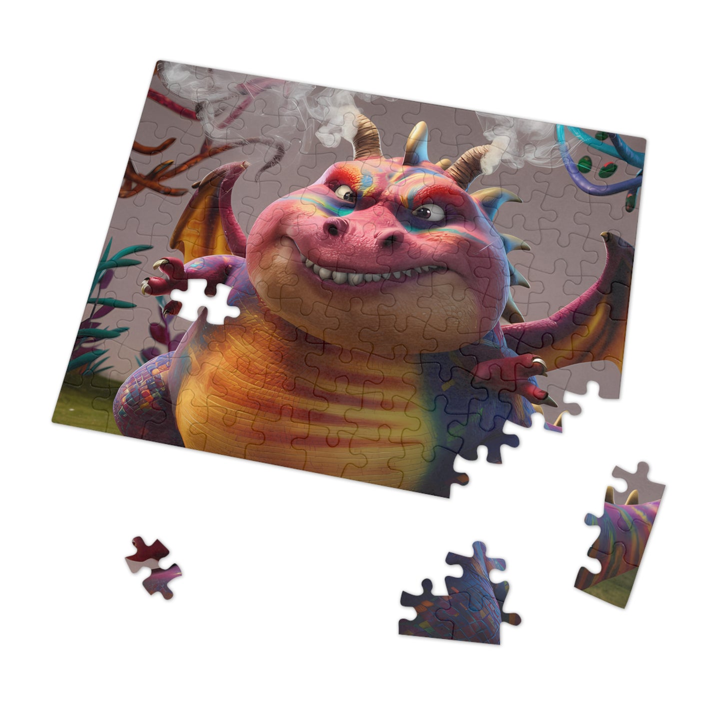 "Rainbow Scaled Mischief" - Jigsaw Puzzle (30, 110, 252, 500,1000-Piece)