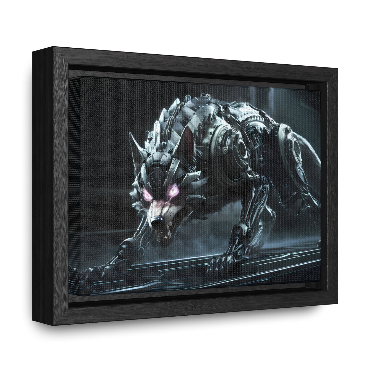 Cybernetic Alpha Wolf - Gallery Canvas Wraps, Horizontal Frame