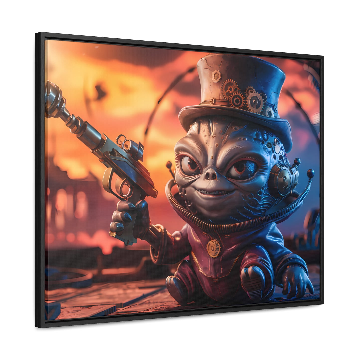 "Clockwork Gunslinger at Dusk" - Gallery Canvas Wraps, Horizontal Frame