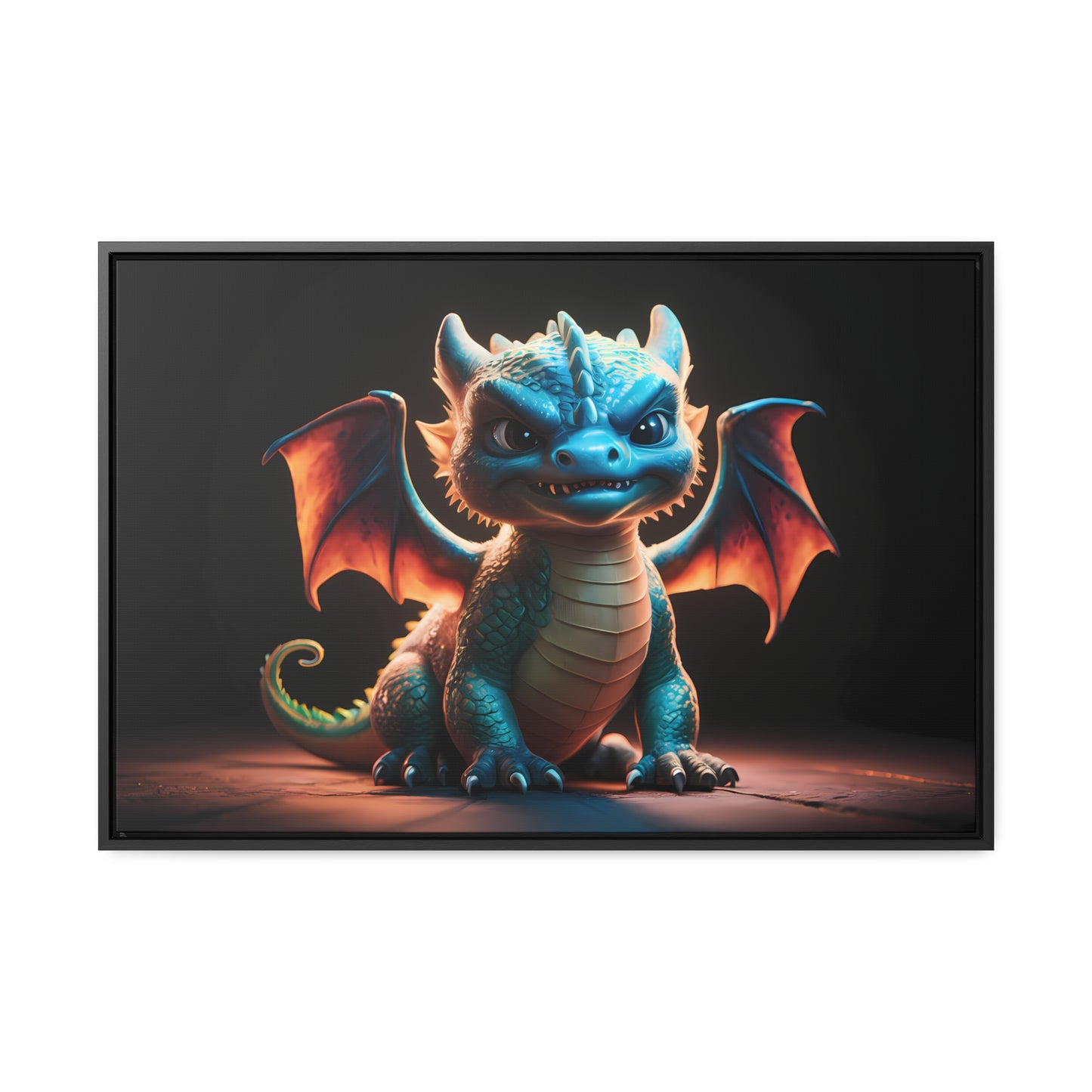 Fierce Baby Dragon Guardian - Gallery Canvas Wraps, Horizontal Frame