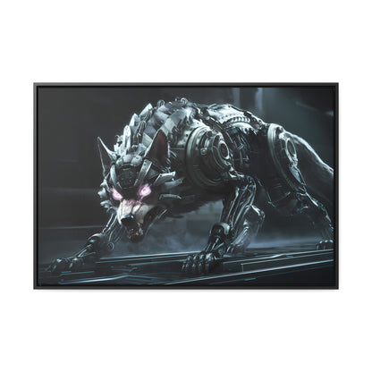 Cybernetic Alpha Wolf - Gallery Canvas Wraps, Horizontal Frame