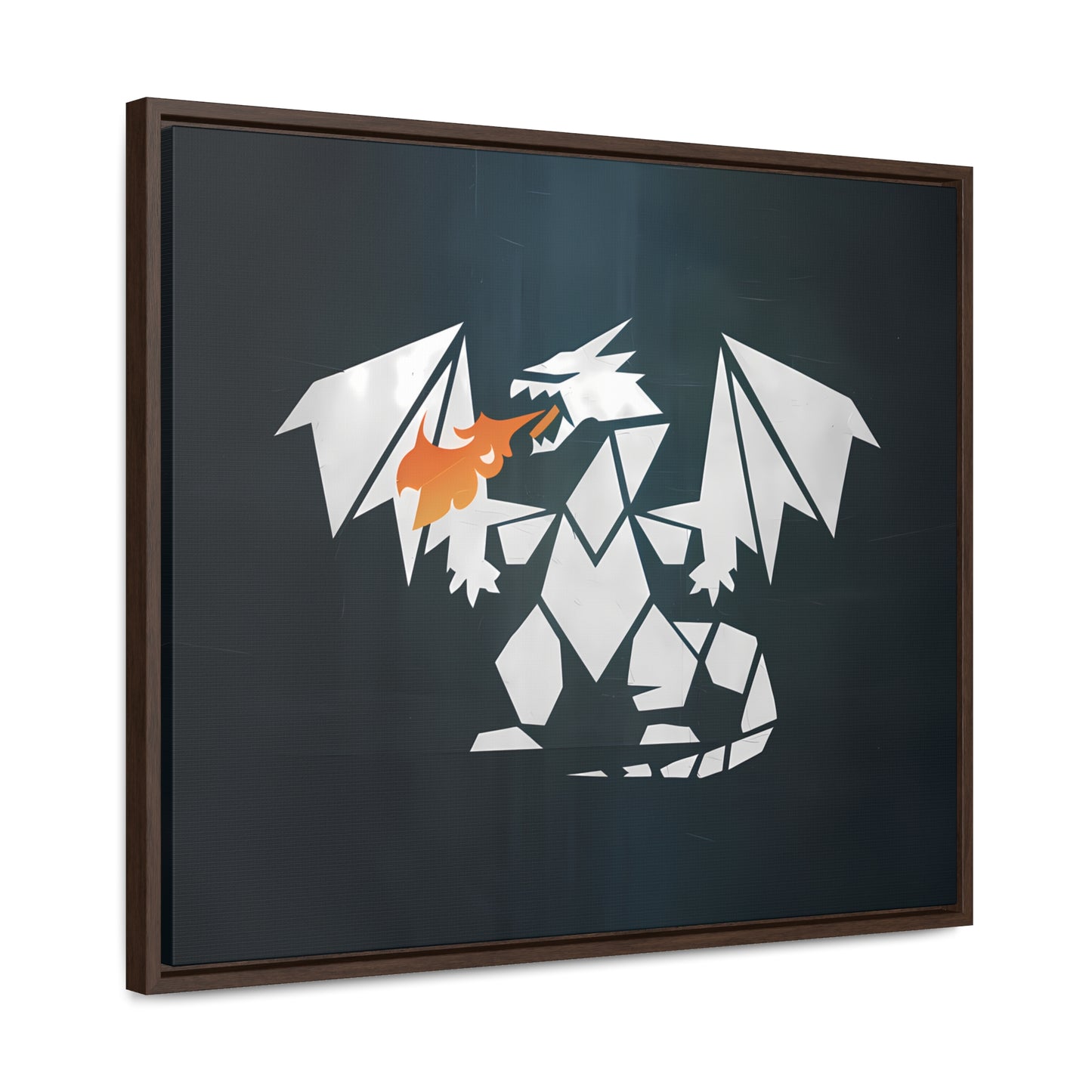 Origami Dragon Flame - Gallery Canvas Wraps, Horizontal Frame