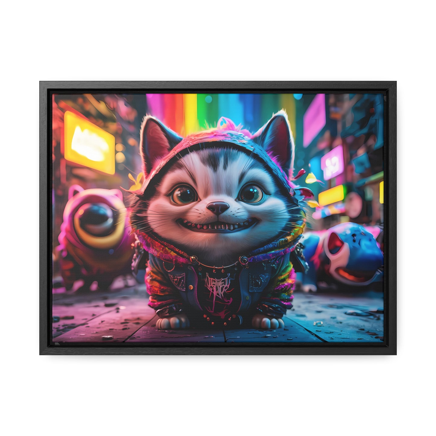 Cyberpunk Alley Cat Adventures - Gallery Canvas Wraps, Horizontal Frame