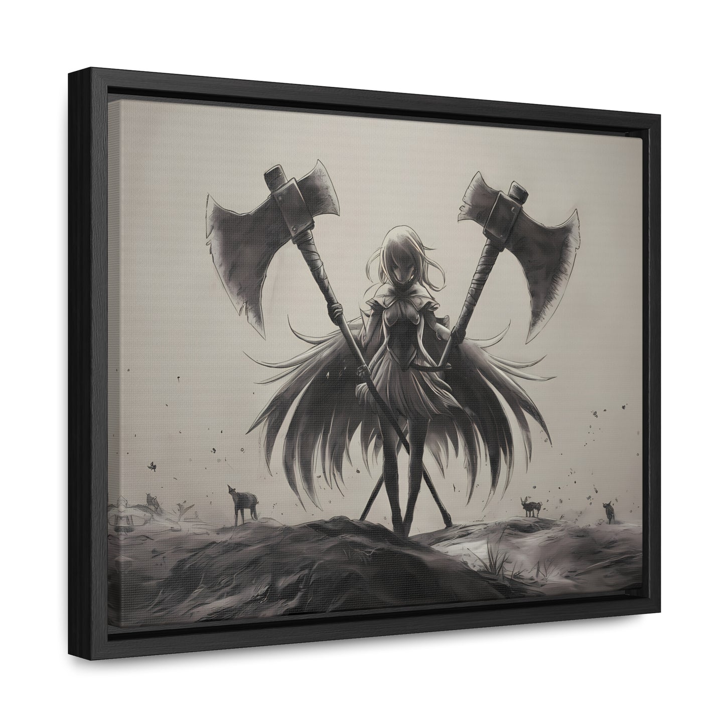 "Abyssal Valkyrie" - Gallery Canvas Wraps, Horizontal Frame