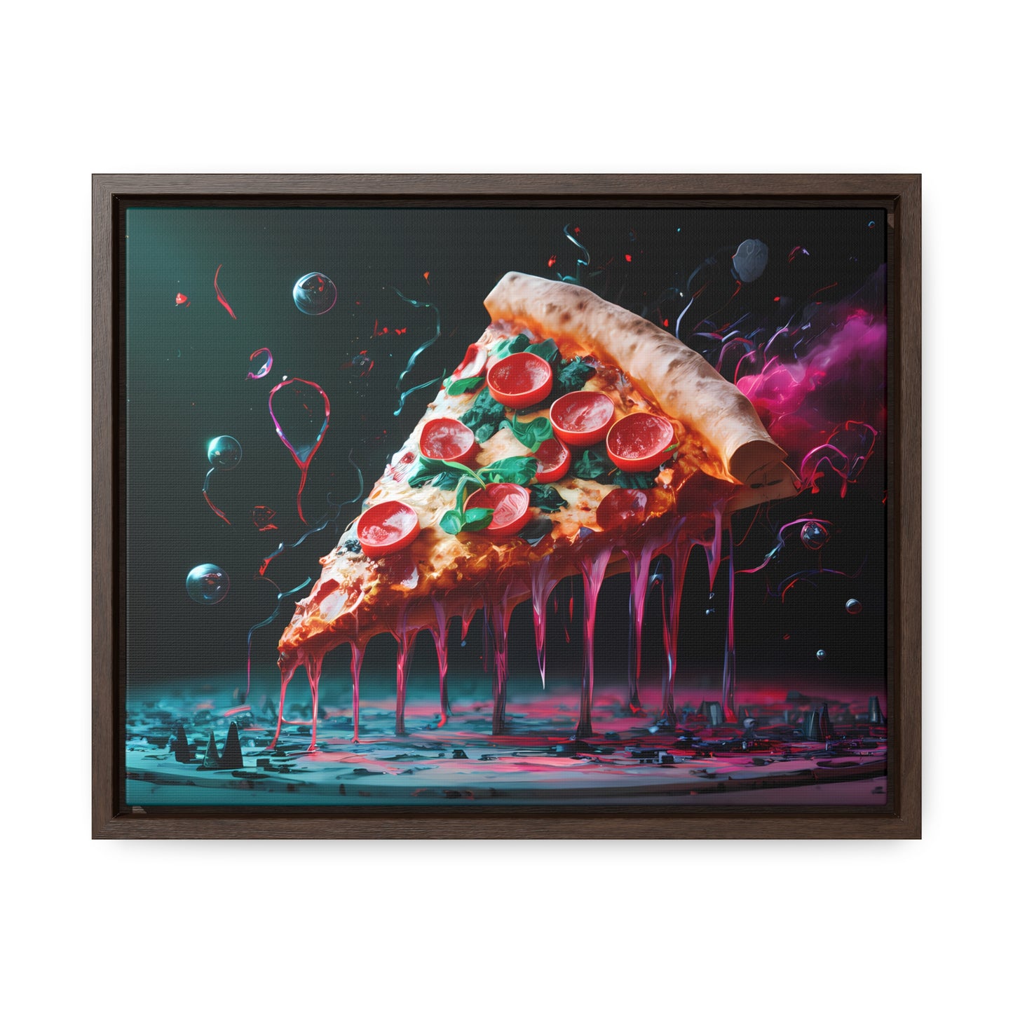 "Cosmic Slice of Pizza Bliss" - Gallery Canvas Wraps, Horizontal Frame