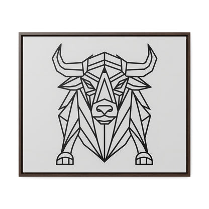 Geometric Bull - Gallery Canvas Wraps, Horizontal Frame