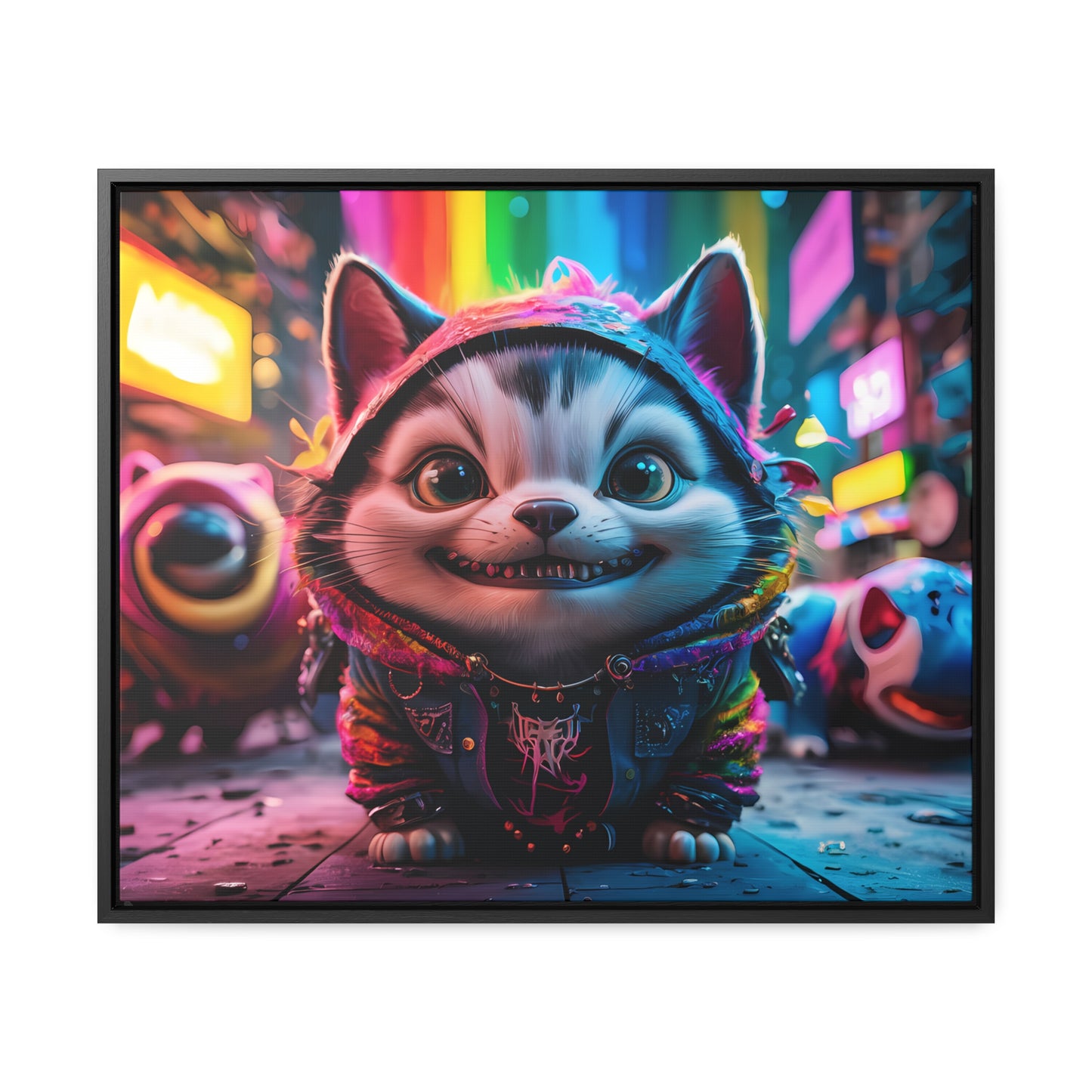 Cyberpunk Alley Cat Adventures - Gallery Canvas Wraps, Horizontal Frame