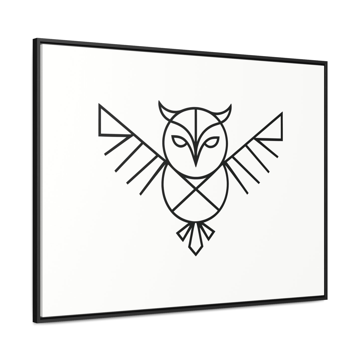 Geometric Owl Symbol - Gallery Canvas Wraps, Horizontal Frame