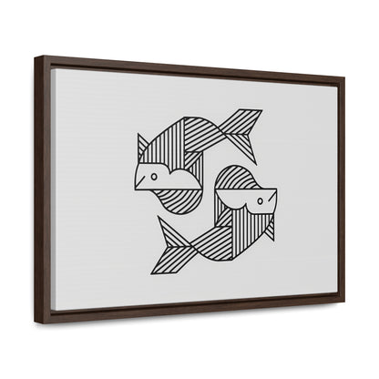 Pisces in Geometric Harmony - Gallery Canvas Wraps, Horizontal Frame