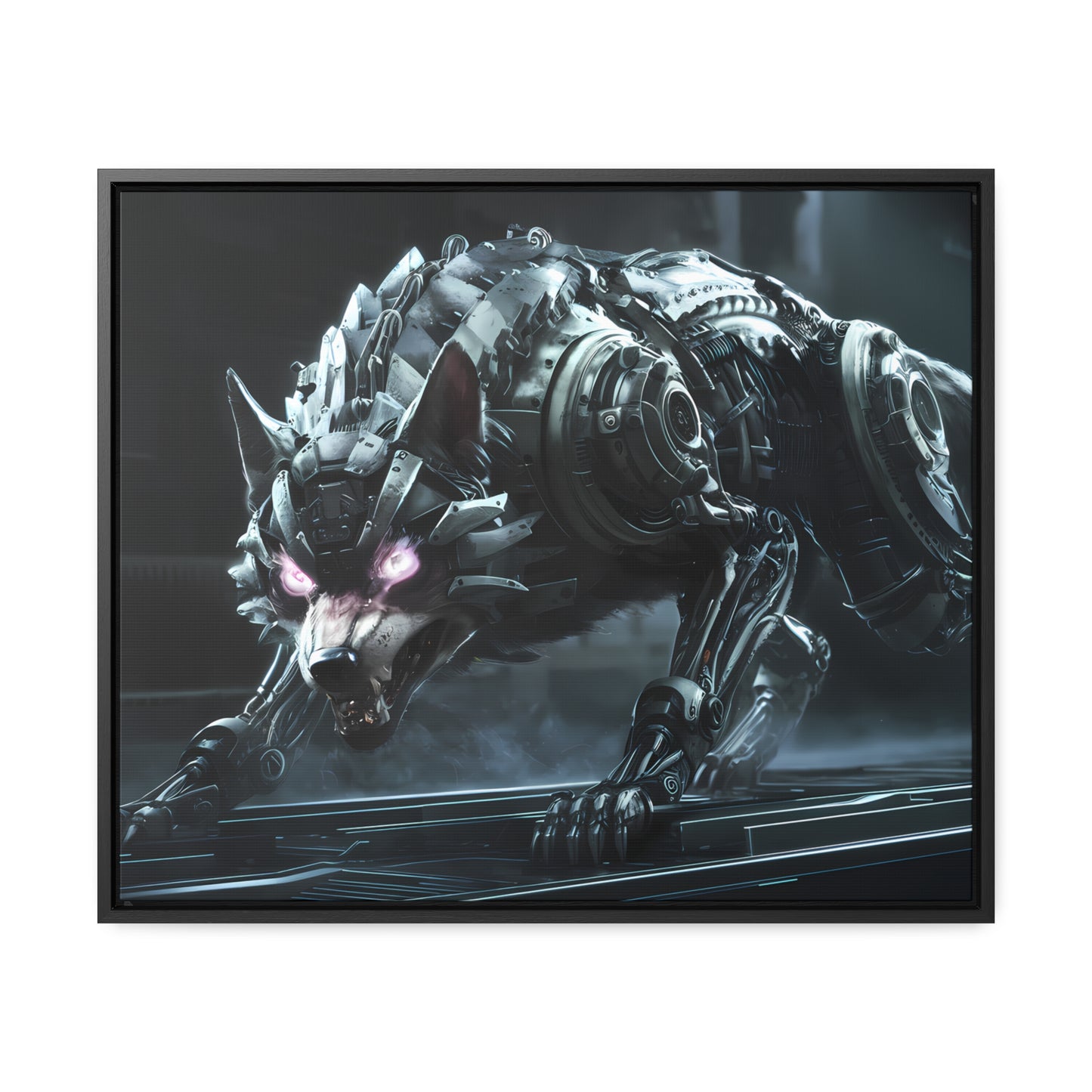 Cybernetic Alpha Wolf - Gallery Canvas Wraps, Horizontal Frame