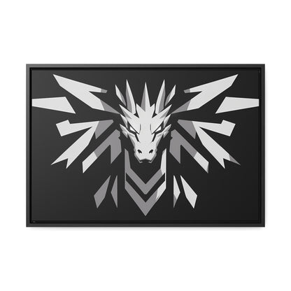 "Silver Dragon Crest" - Gallery Canvas Wraps, Horizontal Frame