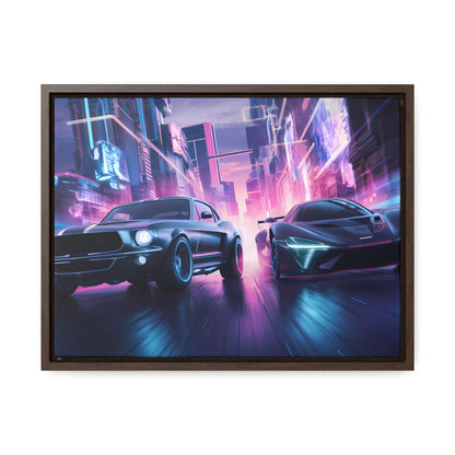 Neon Speed Duel - Gallery Canvas Wraps, Horizontal Frame