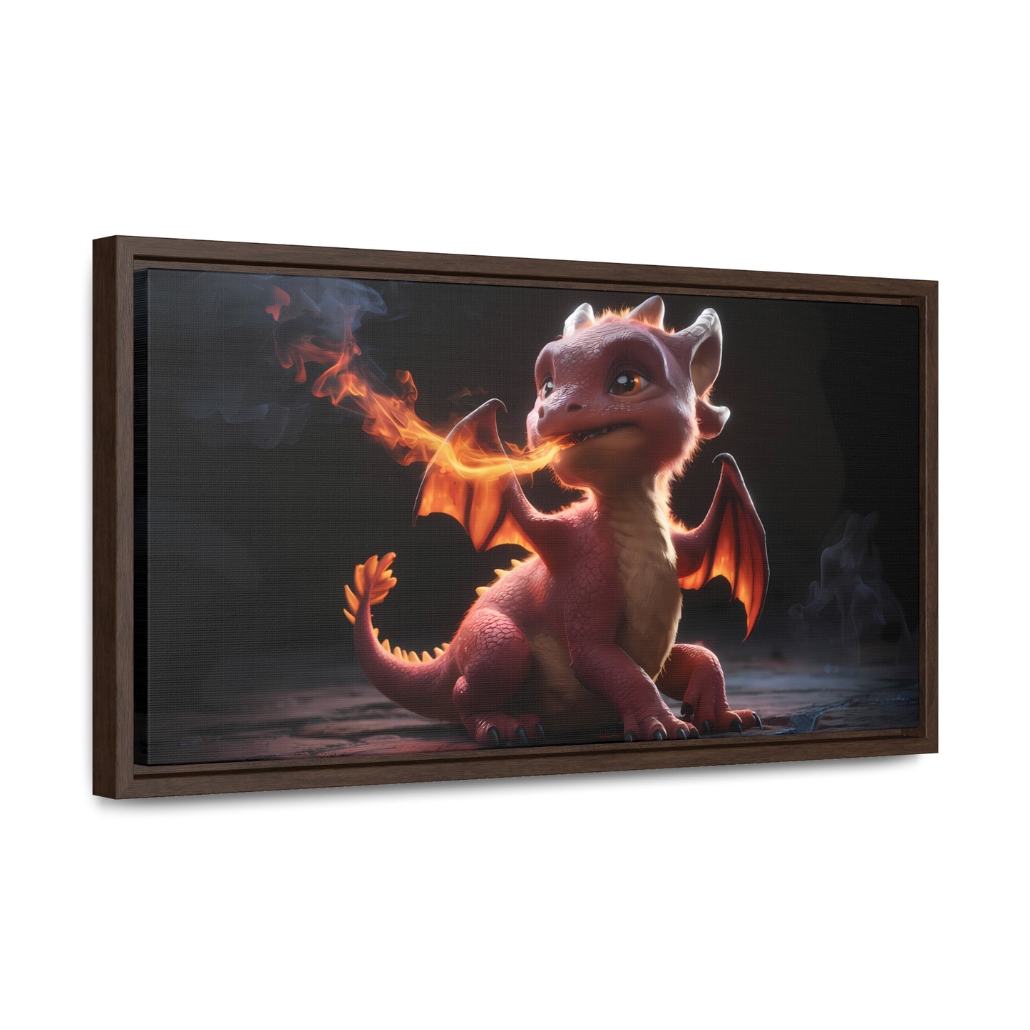 "Baby Dragon's First Flame" - Gallery Canvas Wraps, Horizontal Frame