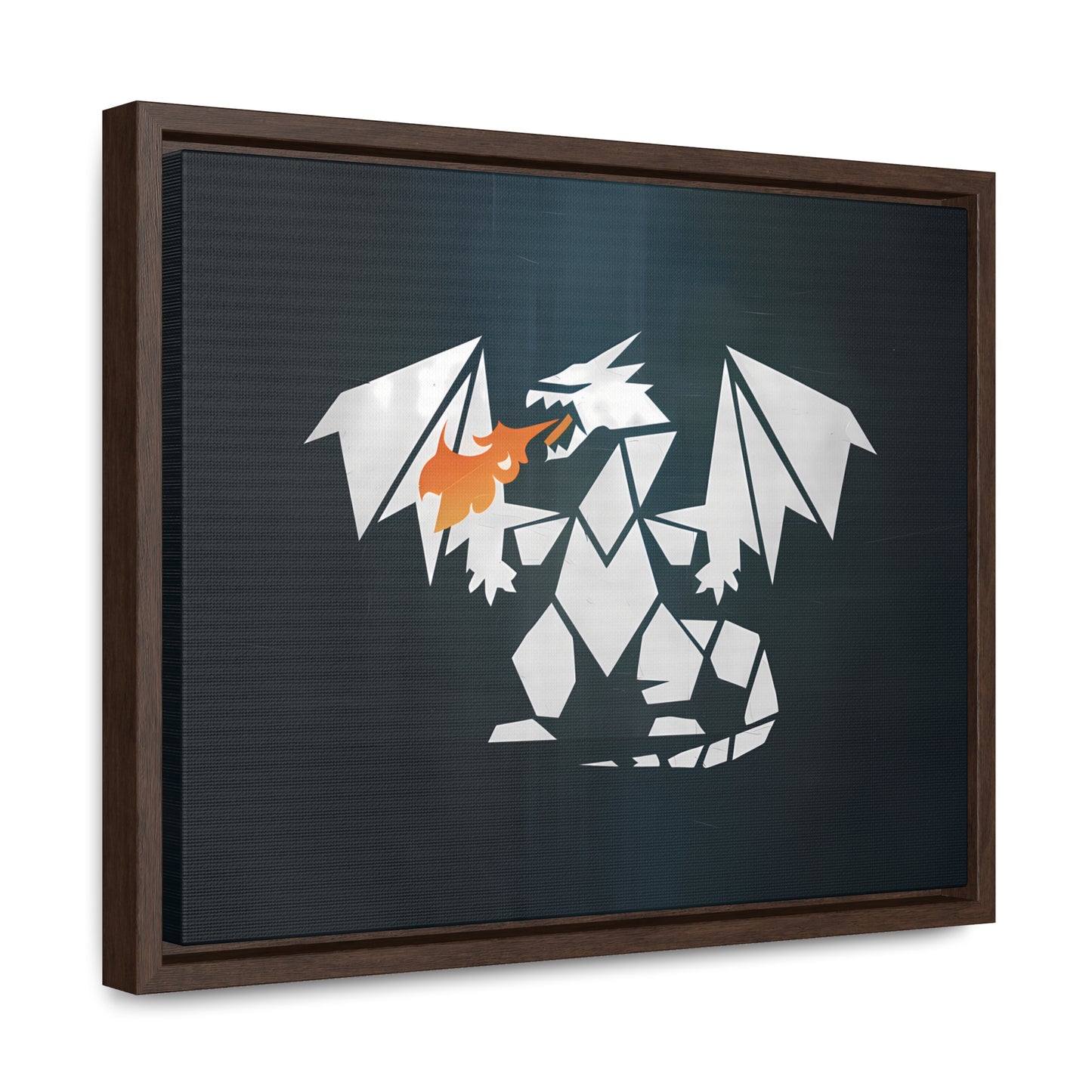 Origami Dragon Flame - Gallery Canvas Wraps, Horizontal Frame