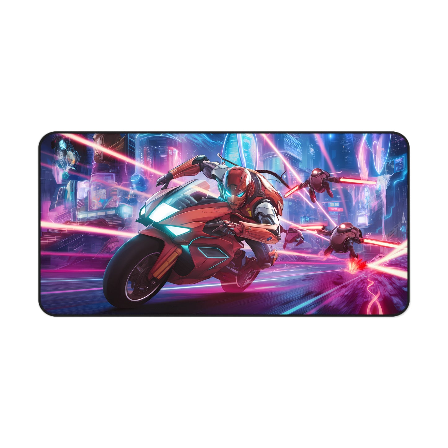 Neon Chase: Cyberbike Pursuit - Desk Mat