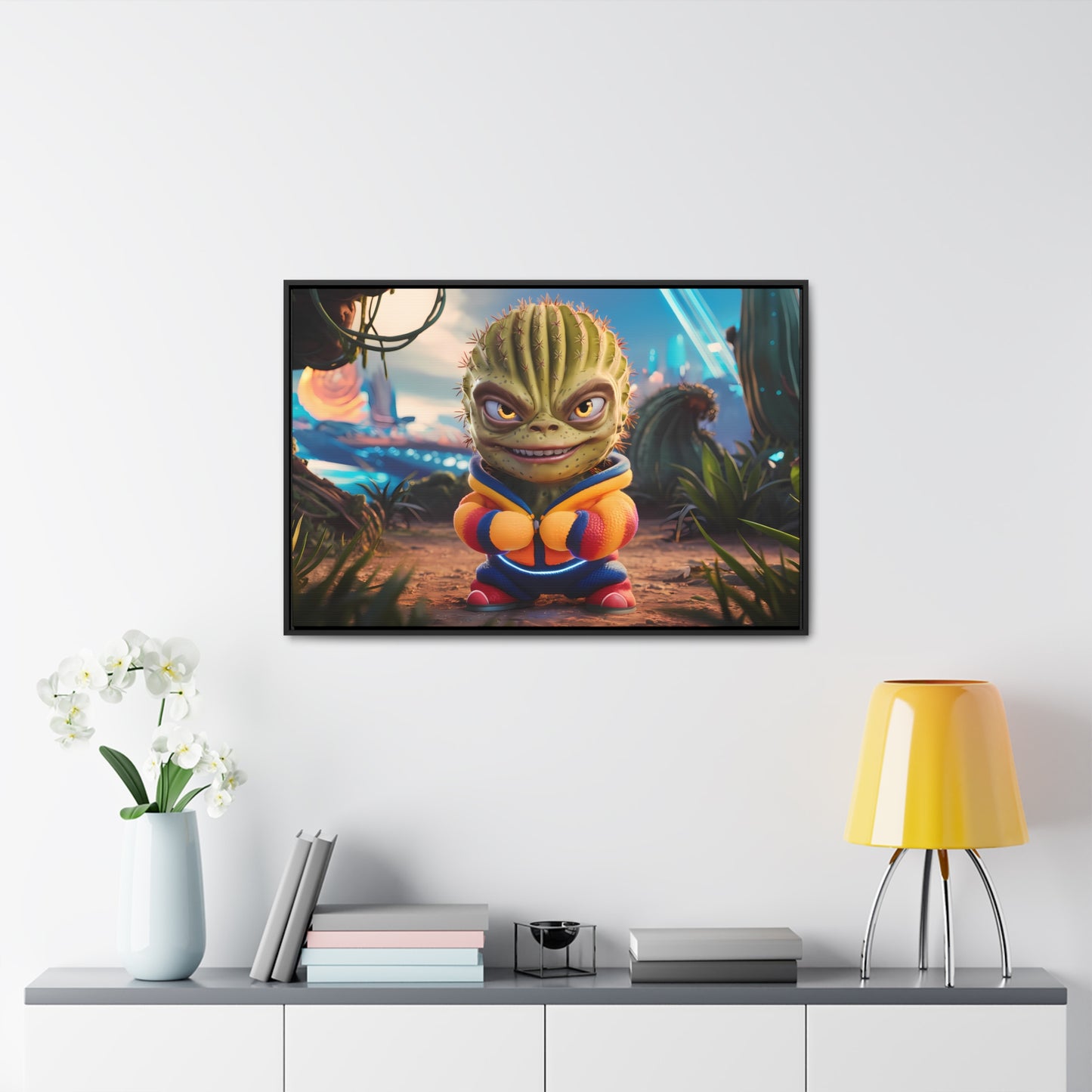 "Desert Champion: The Prickly Warrior" - Gallery Canvas Wraps, Horizontal Frame