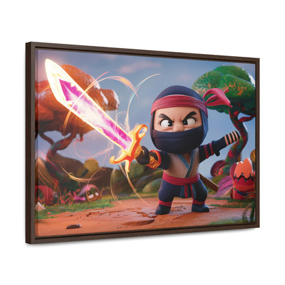 Ninja's Radiant Blade Adventure - Gallery Canvas Wraps, Horizontal Frame