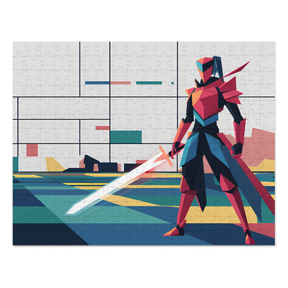 Digital Samurai: Geometric Guardian - Jigsaw Puzzle (30, 110, 252, 500,1000-Piece)