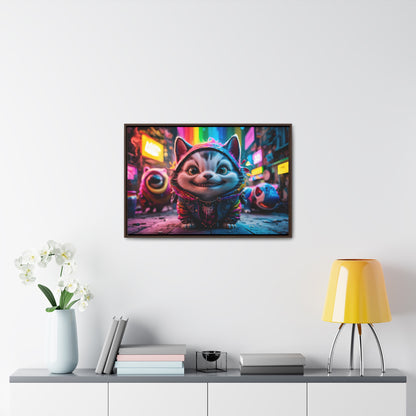 Cyberpunk Alley Cat Adventures - Gallery Canvas Wraps, Horizontal Frame