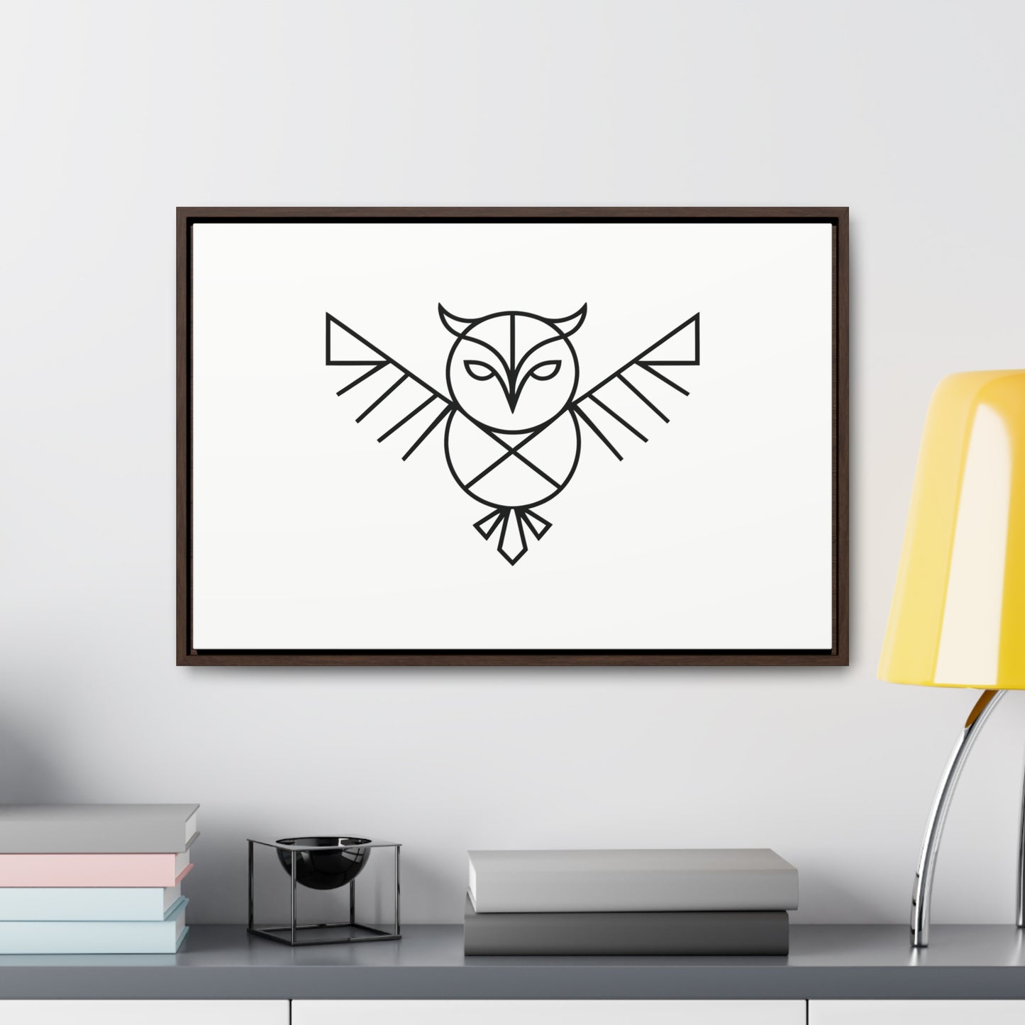 Geometric Owl Symbol - Gallery Canvas Wraps, Horizontal Frame