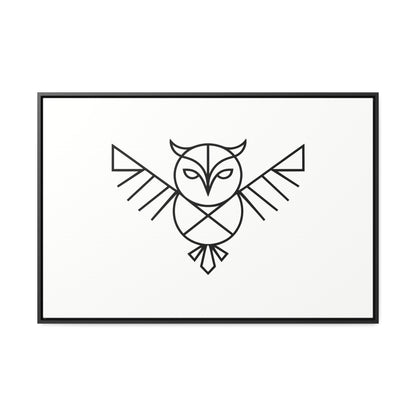 Geometric Owl Symbol - Gallery Canvas Wraps, Horizontal Frame