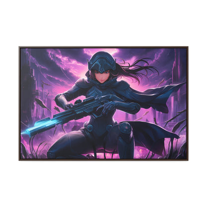 Shadow Sentinel: Neon Hunter - Gallery Canvas Wraps, Horizontal Frame