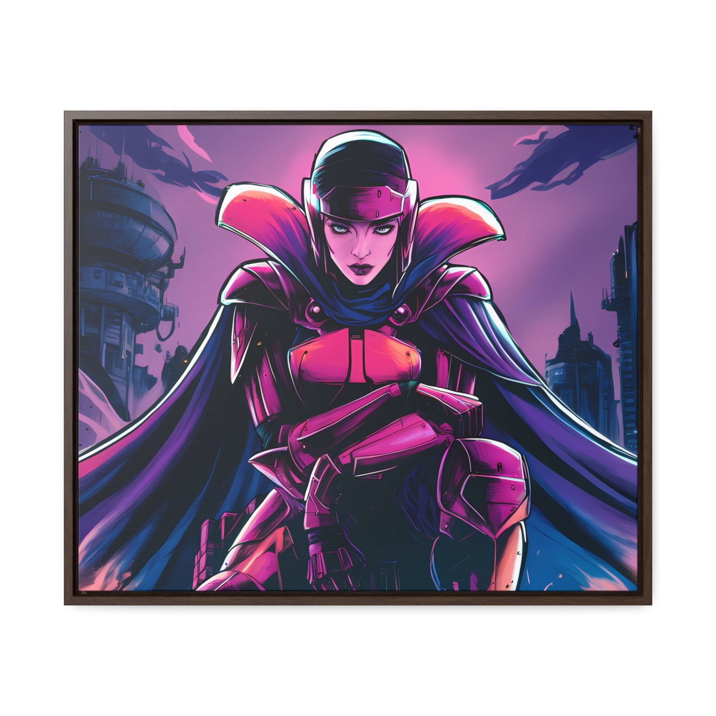 Guardian of the Neon Empire - Gallery Canvas Wraps, Horizontal Frame