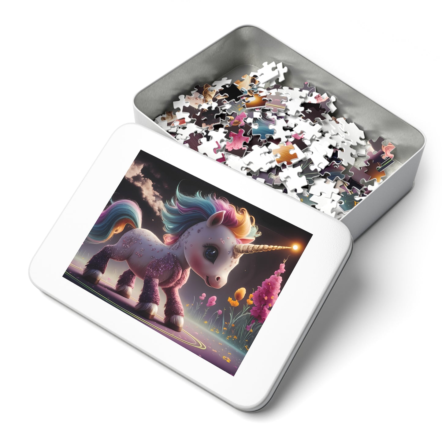 Enchanted Rainbow Unicorn in a Magical Garden - Jigsaw Puzzle (30, 110, 252, 500,1000-Piece)