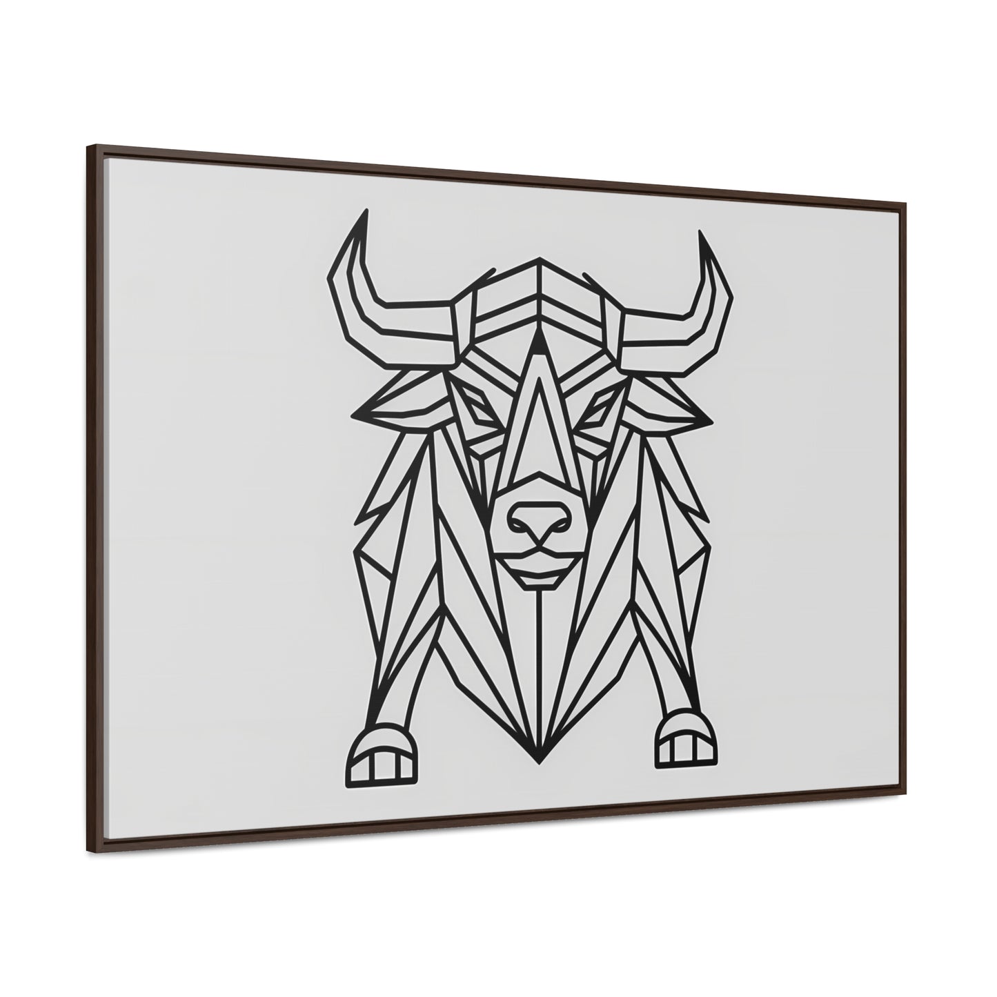 Geometric Bull - Gallery Canvas Wraps, Horizontal Frame