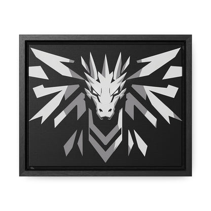 "Silver Dragon Crest" - Gallery Canvas Wraps, Horizontal Frame