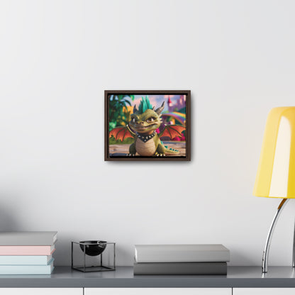 "Spike the Mischievous Baby Dragon" - Gallery Canvas Wraps, Horizontal Frame