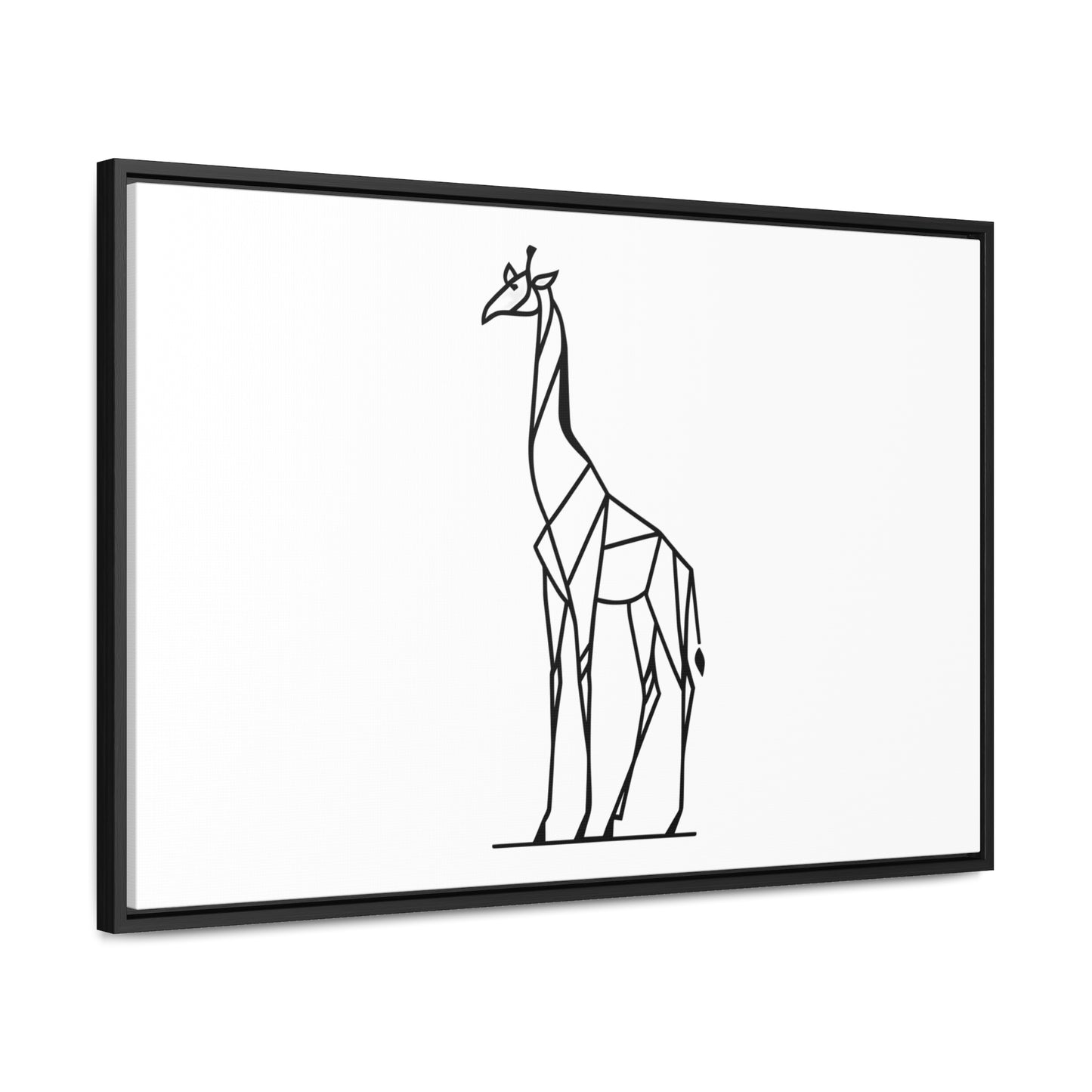 Geometric Giraffe Silhouette - Gallery Canvas Wraps, Horizontal Frame